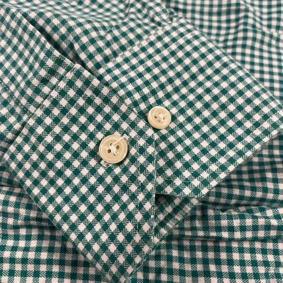 Brooks Brothers Regent Regular Fit Gingham Green Size 17 1/5-4/5 - Picture 5 of 11